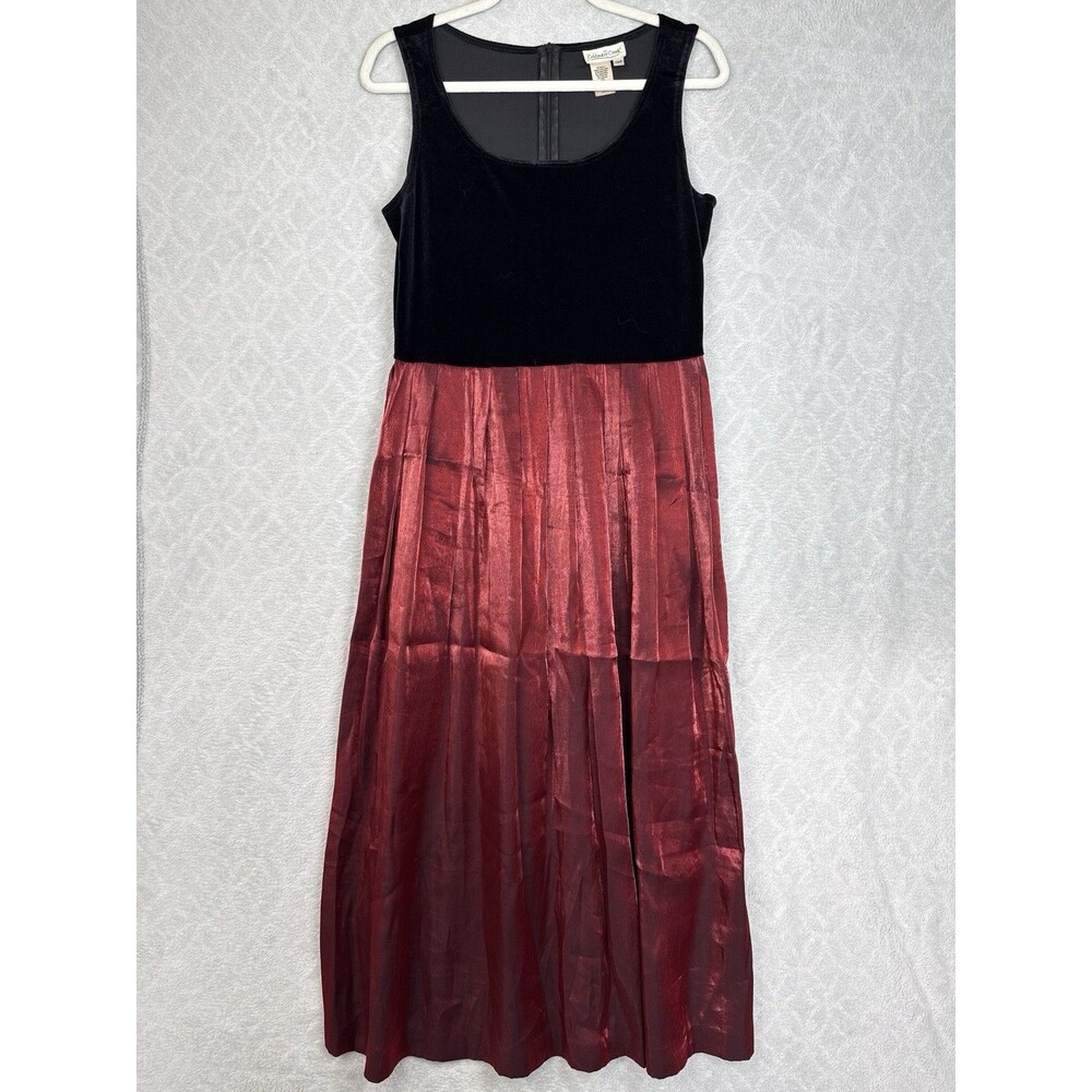 Vtg Coldwater Creek Maxi Dress 10 Petite Black Velvet Whimsigoth Dark Romantic